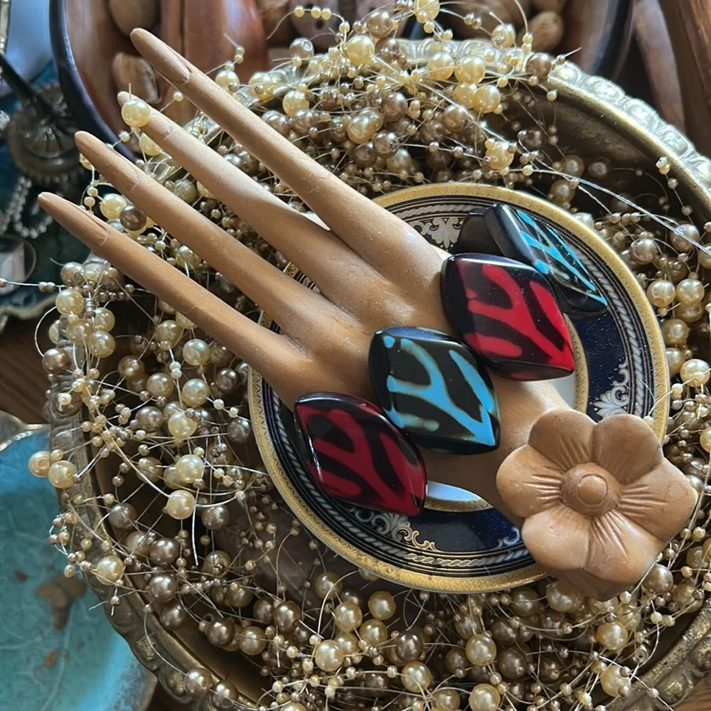 Retro 80’s Zebra Abstract Art Stretch Bracelet